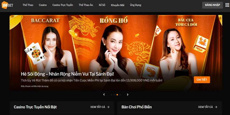 Nhà cái 188BET sở hữu nhiều ưu điểm nổi bật vượt trội